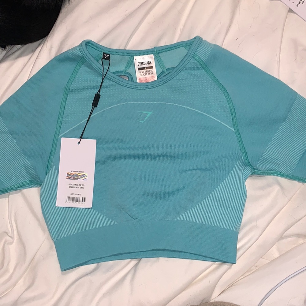 NWT Gymshark Spearmint Green Ultra Seamless Crop Top
